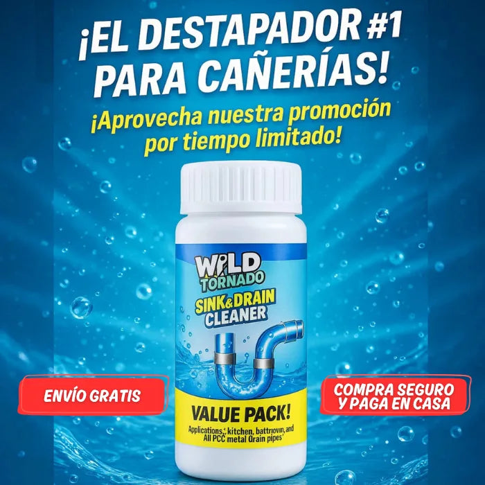 Wild Tornado™ – Destapador y Limpiador de Cañerías Profesional x3 Pack
