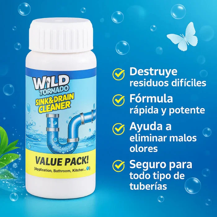 Wild Tornado™ – Destapador y Limpiador de Cañerías Profesional x3 Pack