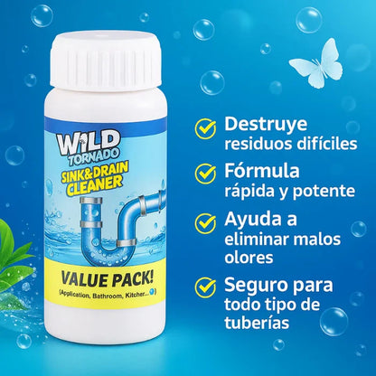 Wild Tornado™ – Destapador y Limpiador de Cañerías Profesional x3 Pack