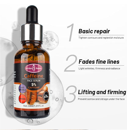 Aichun Beauty Sérum Facial con Cafeína Premium al 5% Hidratante, Antiarrugas y Reafirmante para el Cuidado y Reparación de la Piel Dañada, 30 ml
