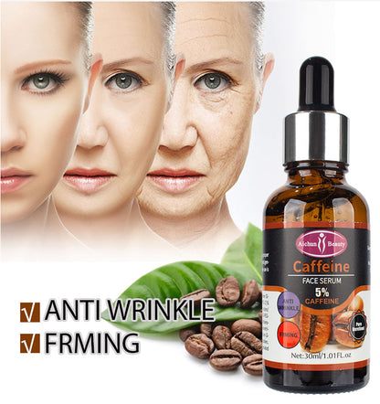 Aichun Beauty Sérum Facial con Cafeína Premium al 5% Hidratante, Antiarrugas y Reafirmante para el Cuidado y Reparación de la Piel Dañada, 30 ml
