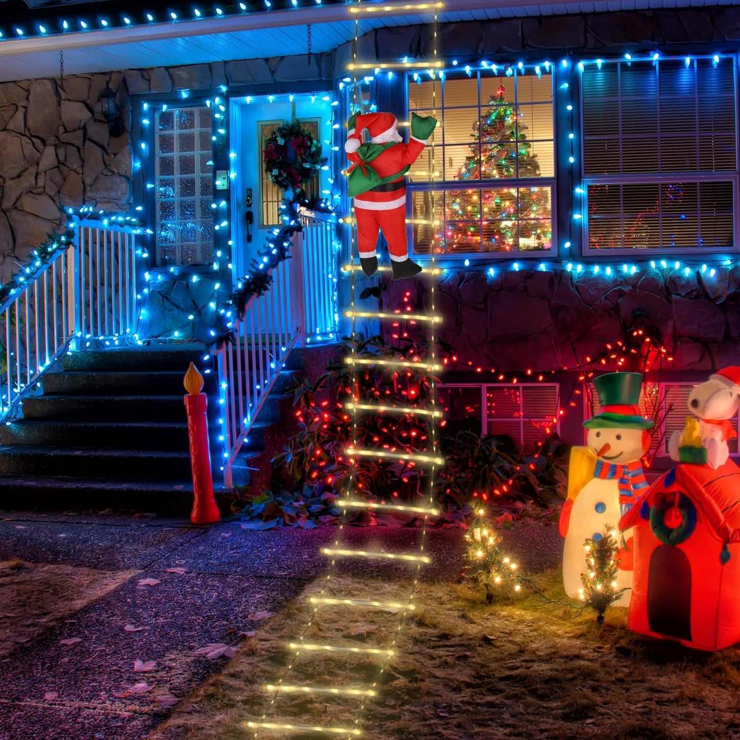 PAPA NOEL ESCALADOR LUCES DE ESCALERA NAVIDEÑA 2