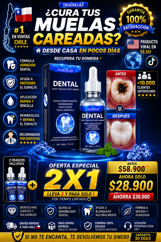 2x1 SOLO HOY Dental Truerelief – Fórmula Avanzada para Reparación y Cuidado Dental