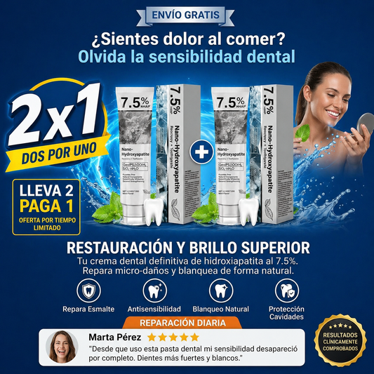 ✨ Pasta Dental con Hidroxiapatita 7.5% ✨ ¡2x1 por tiempo limitado!