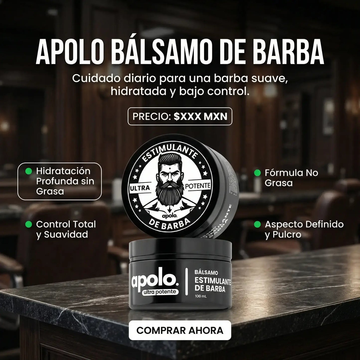 Bálsamo para Crecimiento de Barba Ultra Potente con Minoxidil 20% |